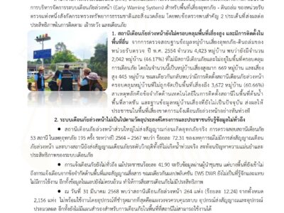 ผลการตรวจสอบระบบเตือนภัยล่วงหน้า สำหรับพื้นที่เสี่ยงอุทกภัย-ดินถล่ม